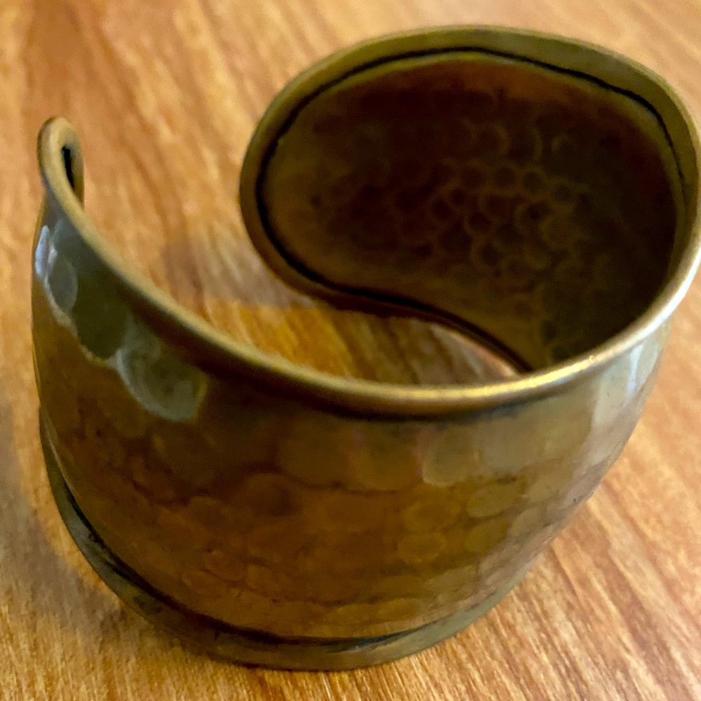 Hammered metal cuff from Costa Rica